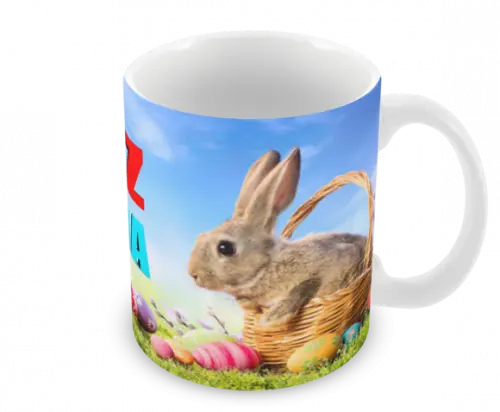 Caneca Polímero Feliz Páscoa Personalizada