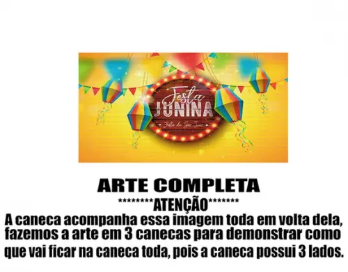 Caneca Polímero Festa Junina Personalizada
