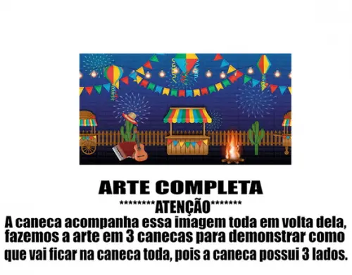 Caneca Polímero Festa Junina Personalizada