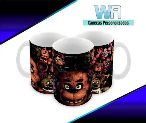 Caneca Polímero Five Nights At Freddys Personalizada