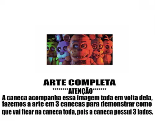 Caneca Polímero Five Nights At Freddys Personalizada