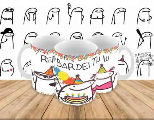 Caneca Polímero Flork Aniversário Personalizada