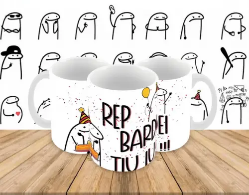 Caneca Polímero Flork Aniversário Personalizada