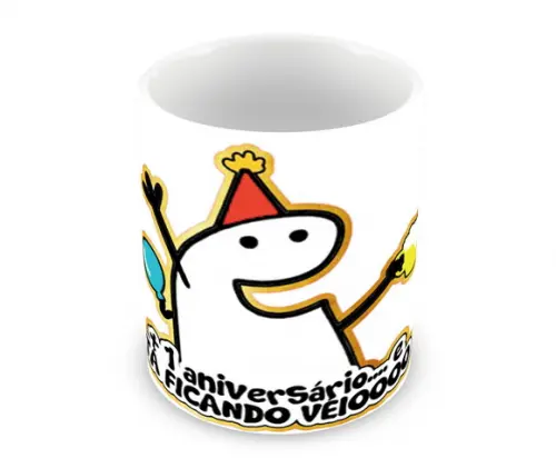 Caneca Polímero Flork Aniversário Personalizada