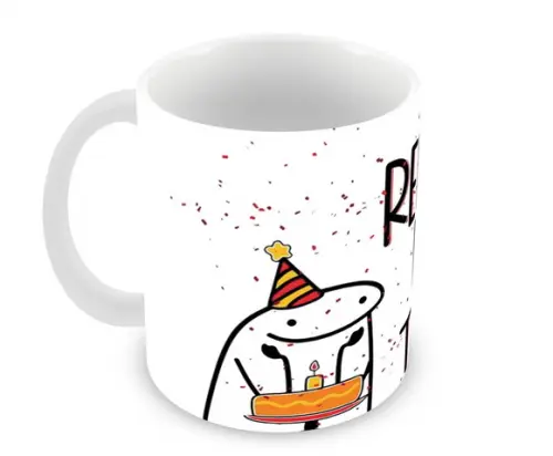 Caneca Polímero Flork Aniversário Personalizada