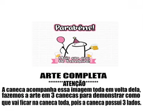 Caneca Polímero Flork Aniversário Personalizada