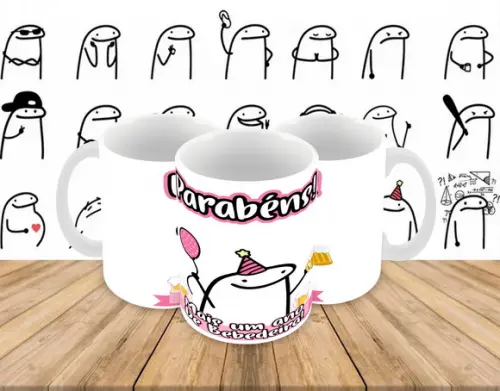 Caneca Polímero Flork Aniversário Personalizada