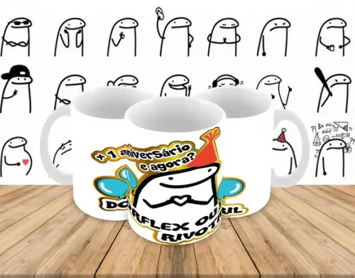 Caneca Polímero Flork Aniversário Personalizada
