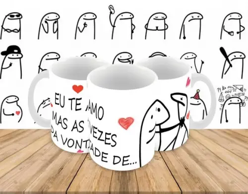Caneca Polímero Flork Eu Te Amo Personalizada