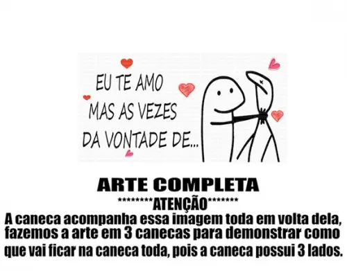Caneca Polímero Flork Eu Te Amo Personalizada