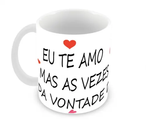 Caneca Polímero Flork Eu Te Amo Personalizada