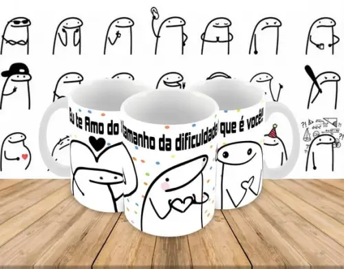 Caneca Polímero Flork Eu Te Amo Personalizada