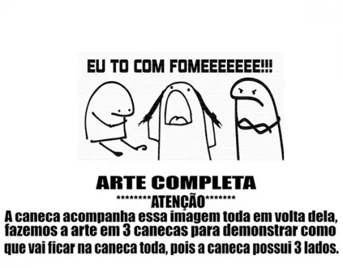 Caneca Polímero Flork Eu To com Fome Personalizada