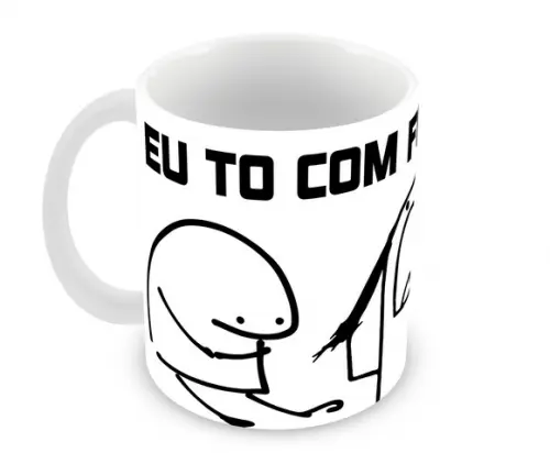 Caneca Polímero Flork Eu To com Fome Personalizada