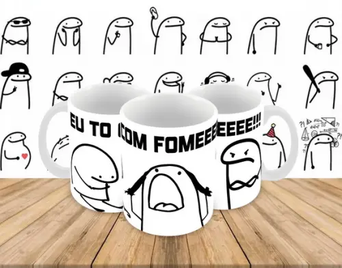Caneca Polímero Flork Eu To com Fome Personalizada