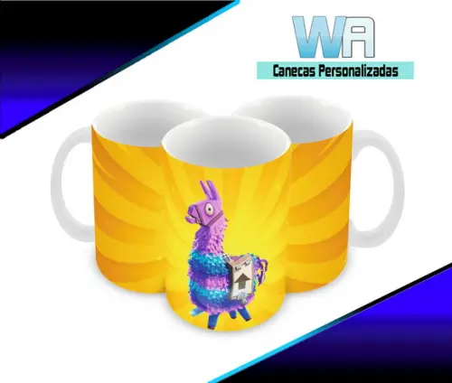Caneca Polímero Fortnite Llama Personalizada