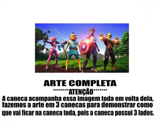 Caneca Polímero Fortnite Personalizada