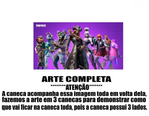 Caneca Polímero Fortnite Personalizada