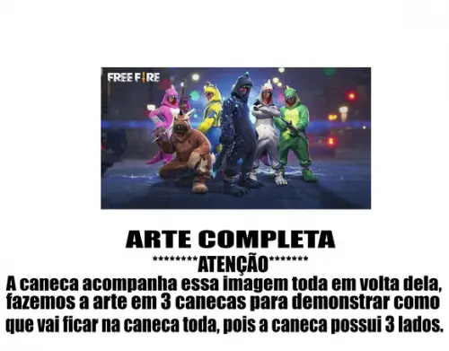 Caneca Polímero Free Fire Personalizada