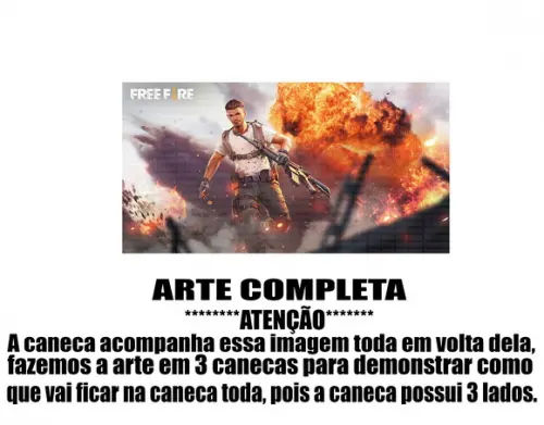 Caneca Polímero Free Fire Personalizada