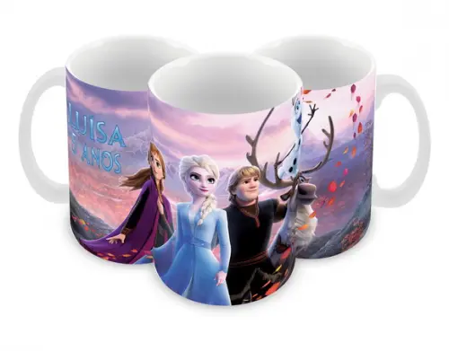 Caneca Polímero Frozen 2 com Nome Personalizada