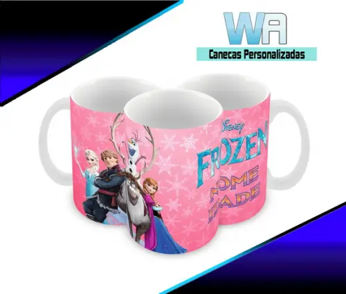 Caneca Polímero Frozen 2 Nome Personalizada