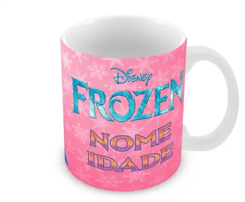 Caneca Polímero Frozen 2 Nome Personalizada