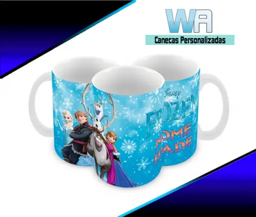 Caneca Polímero Frozen 2 Nome Personalizada