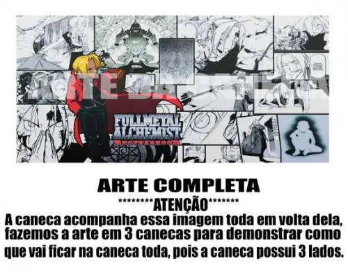 Caneca Polímero Fullmetal Alchemist Personalizada