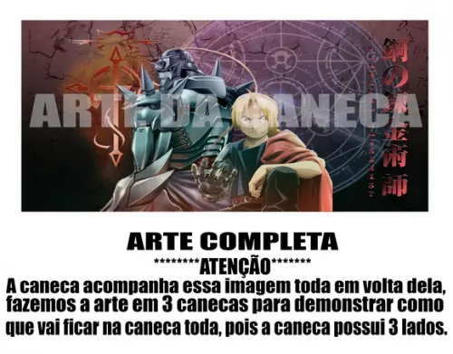 Caneca Polímero Fullmetal Alchemist Personalizada