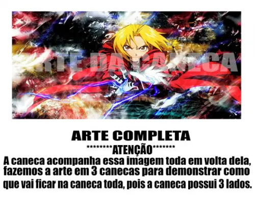Caneca Polímero Fullmetal Alchemist Personalizada