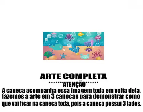 Caneca Polímero Fundo do Mar Personalizada