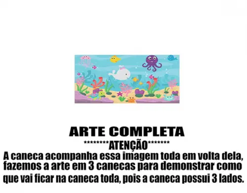 Caneca Polímero Fundo do Mar Personalizada