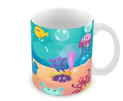 Caneca Polímero Fundo do Mar Personalizada
