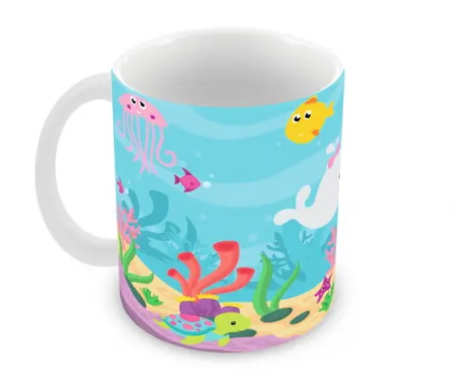 Caneca Polímero Fundo do Mar Personalizada