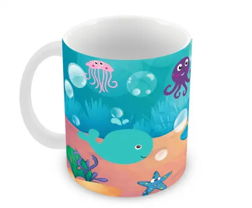 Caneca Polímero Fundo do Mar Personalizada