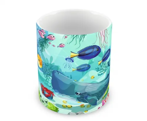 Caneca Polímero Fundo do Mar Personalizada