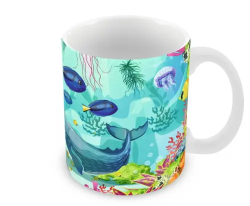 Caneca Polímero Fundo do Mar Personalizada