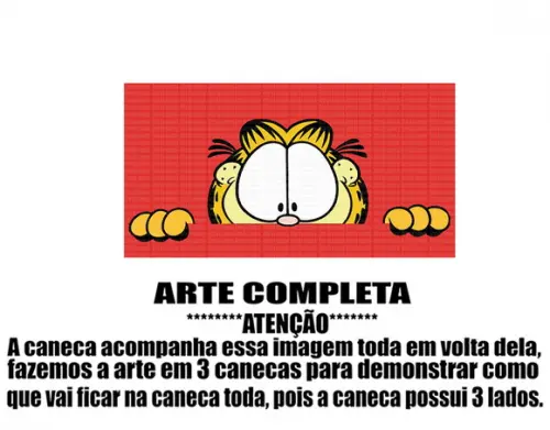 Caneca Polímero Garfield Personalizada