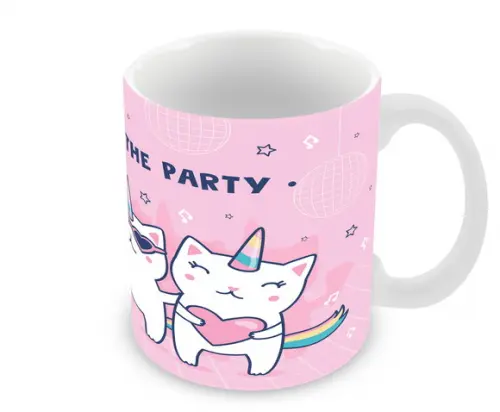 Caneca Polímero Gatinho Unicórnio Personalizada