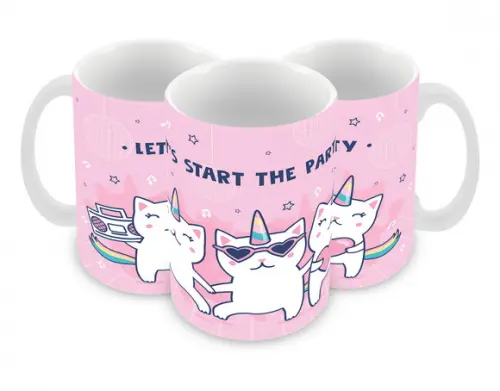 Caneca Polímero Gatinho Unicórnio Personalizada