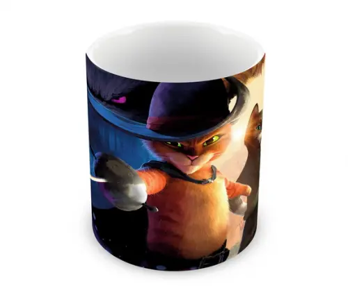 Caneca Polímero Gato de Botas 2 Personalizada