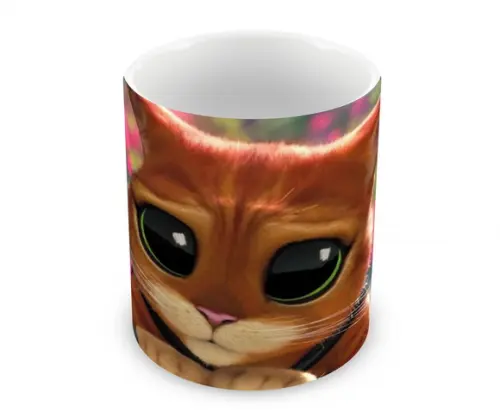 Caneca Polímero Gato de Botas 2 Personalizada