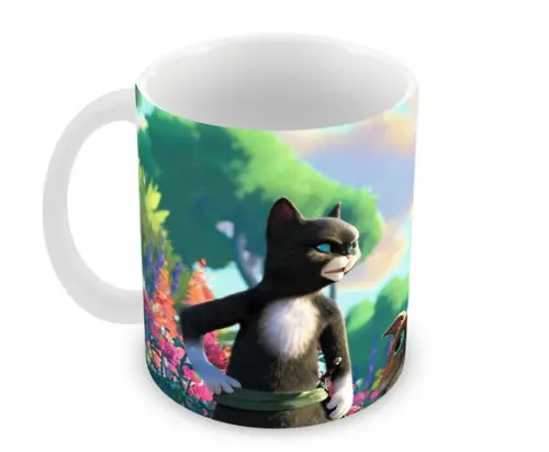 Caneca Polímero Gato de Botas 2 Personalizada