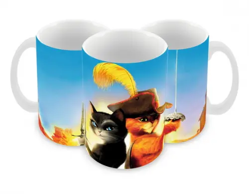 Caneca Polímero Gato de Botas 2 Personalizada