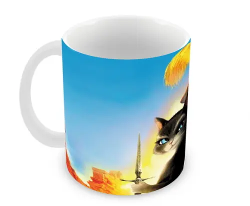 Caneca Polímero Gato de Botas 2 Personalizada
