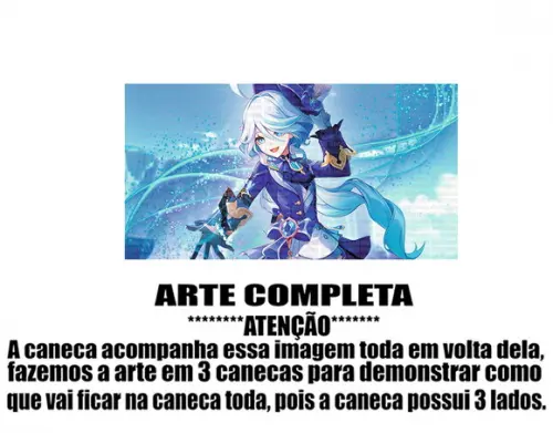 Caneca Polímero Genshin Impact Furina Personalizada