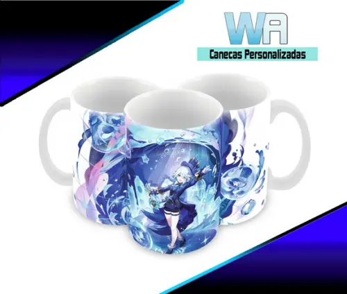 Caneca Polímero Genshin Impact Furina Personalizada