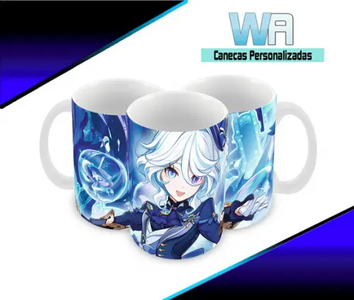 Caneca Polímero Genshin Impact Furina Personalizada