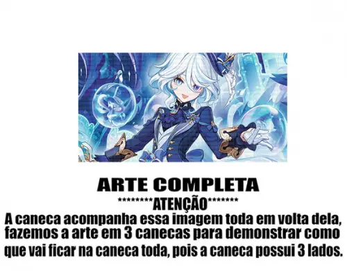 Caneca Polímero Genshin Impact Furina Personalizada